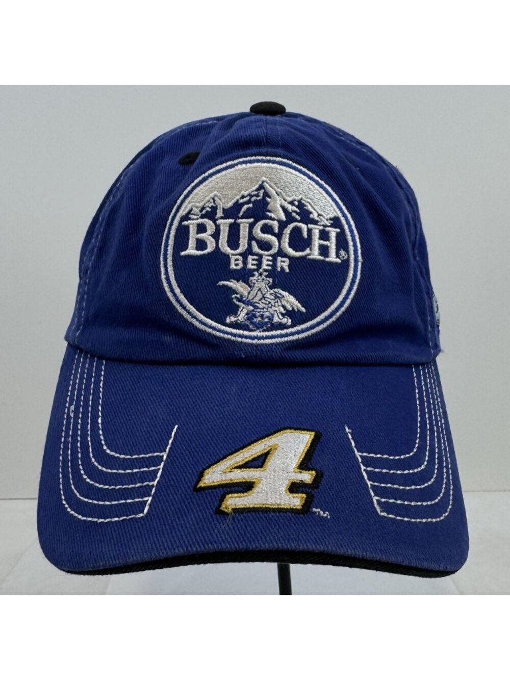 NASCAR Kevin Harvick Hat #4 Busch Beer Stewart-Haas Racing Blue Adjustable Cap